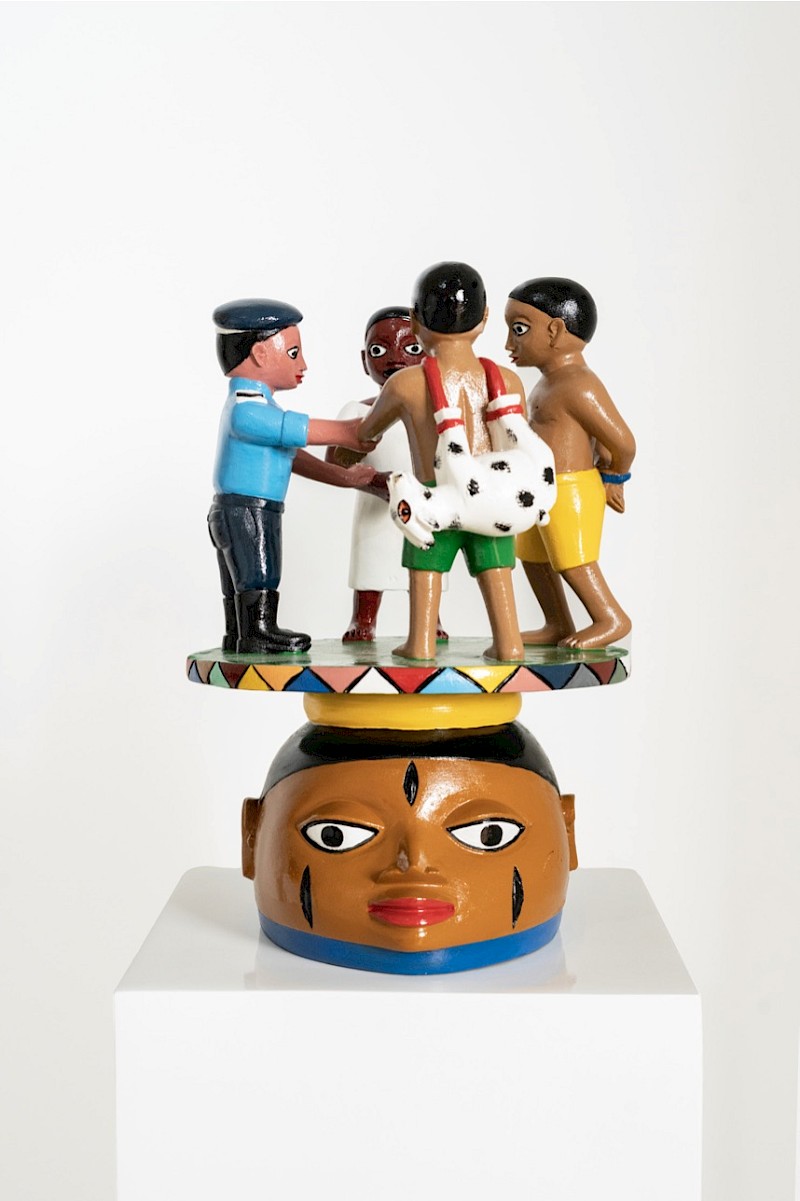 Image – Kifouli Dossou, Les voleurs, 2023, Peinture à l’huile, 38 x 26 cm