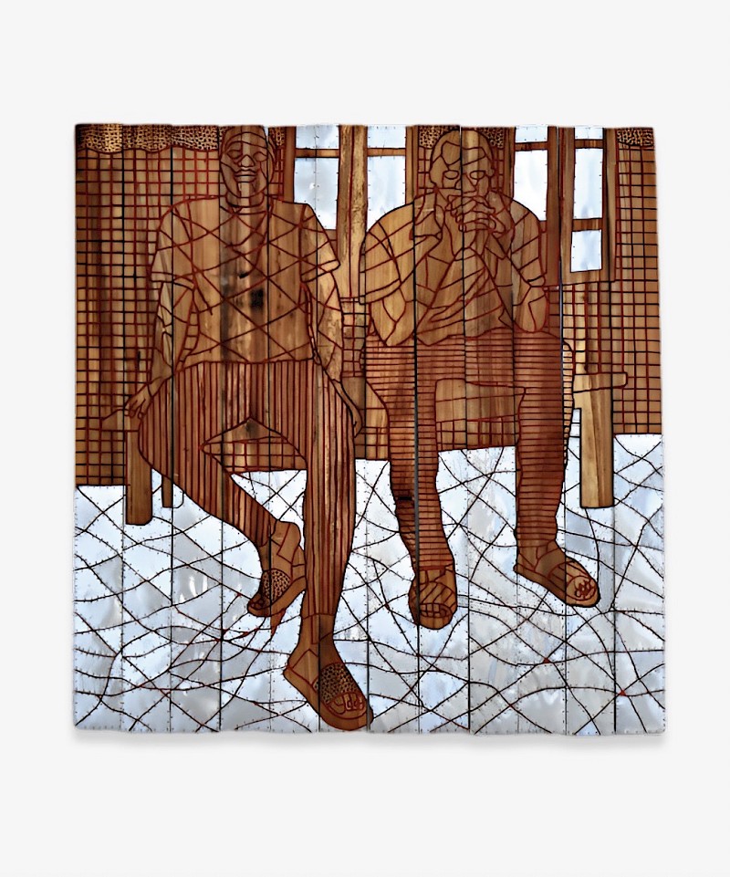Image – Thinking of the next, 2023, Aluminium and acrylic on wood panel, 150 x 150 x 3 cm